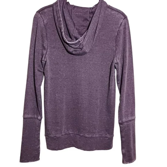 NEW Chaser Ribbed Hooded Pullover Top Faded Purple‎ Hoodie Size M - Picture 2 of 10